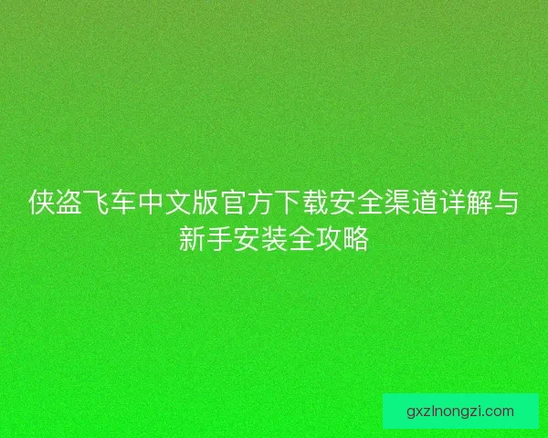 侠盗飞车中文版官方下载安全渠道详解与新手安装全攻略