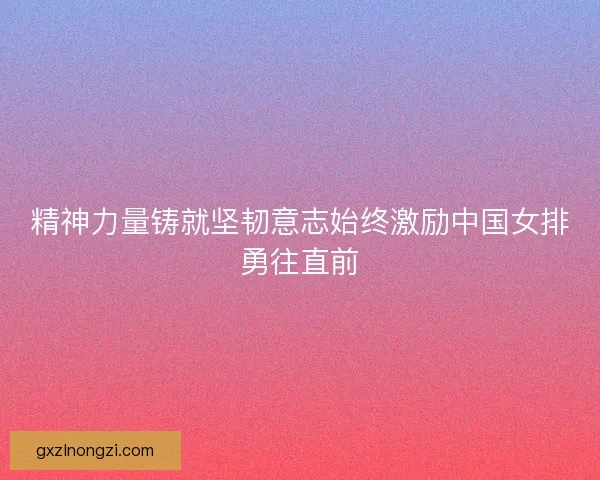 精神力量铸就坚韧意志始终激励中国女排勇往直前
