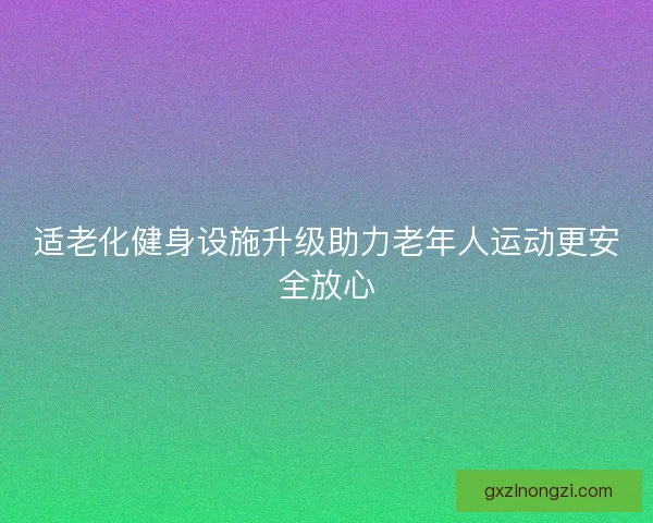 适老化健身设施升级助力老年人运动更安全放心